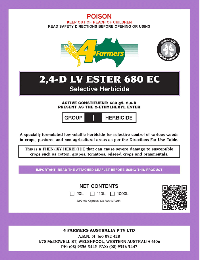 2,4-D LV ESTER 680 - 4Farmers